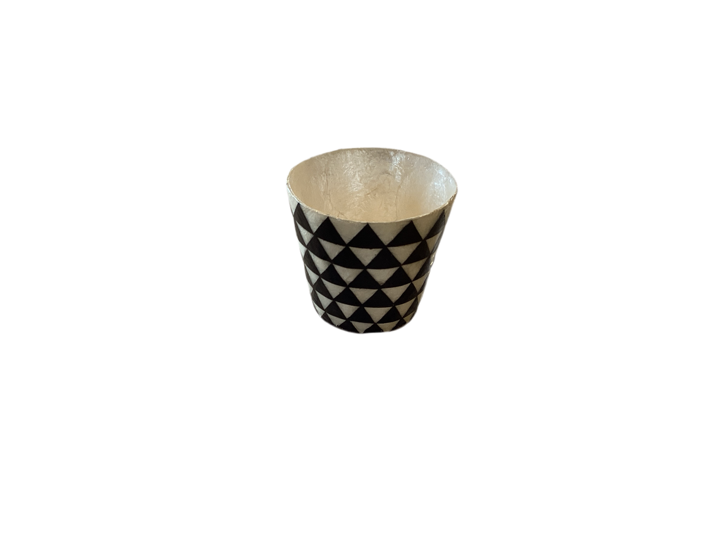 CAPIZ VESSEL BLACK TRIANGLES WATER SAFE