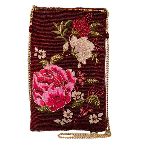 Mary Frances Eastern Bloom Beaded Crossbody Phone Bag