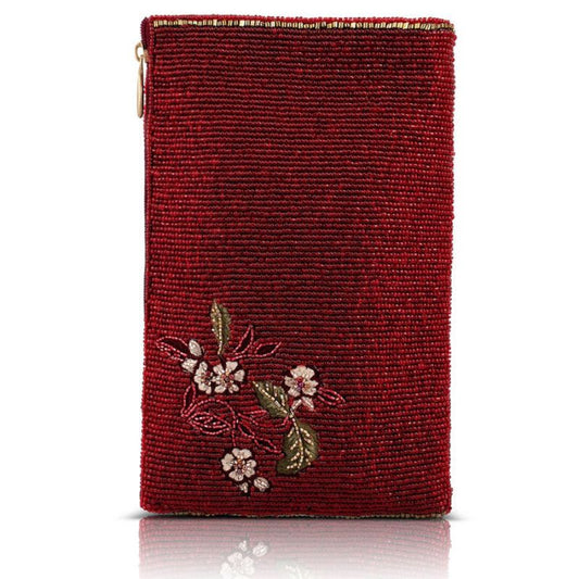 Mary Frances Eastern Bloom Beaded Crossbody Phone Bag