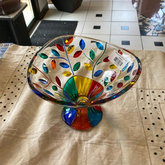 Tree of Life 9" Pedestal Bowl - Venetian Glass