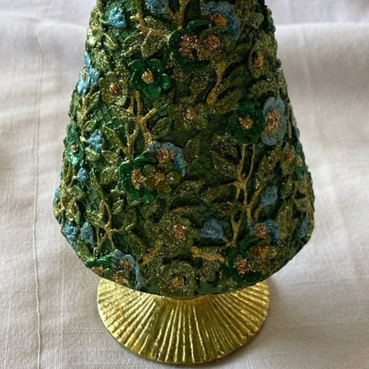 Floral Bloom Cone Tree 9"