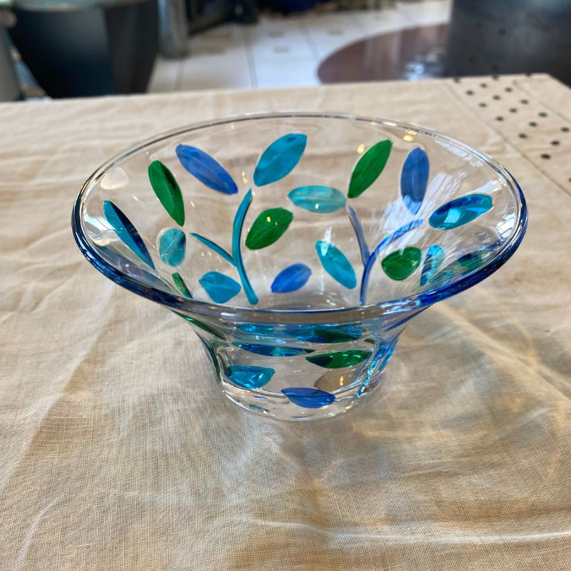 Tree of Life Aqua 5" Bowl - Venetian Glass
