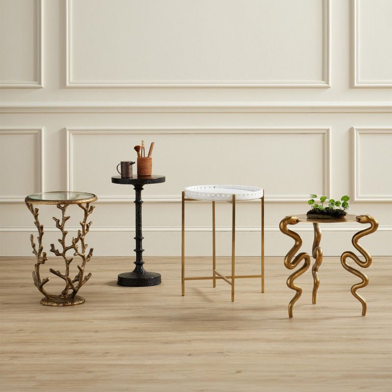 Coral Brass Accent Table