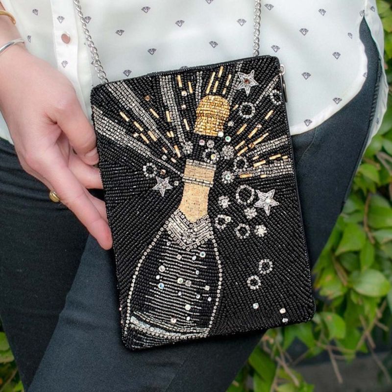 Mary Frances Bubbly Mini Beaded Crossbody Bag