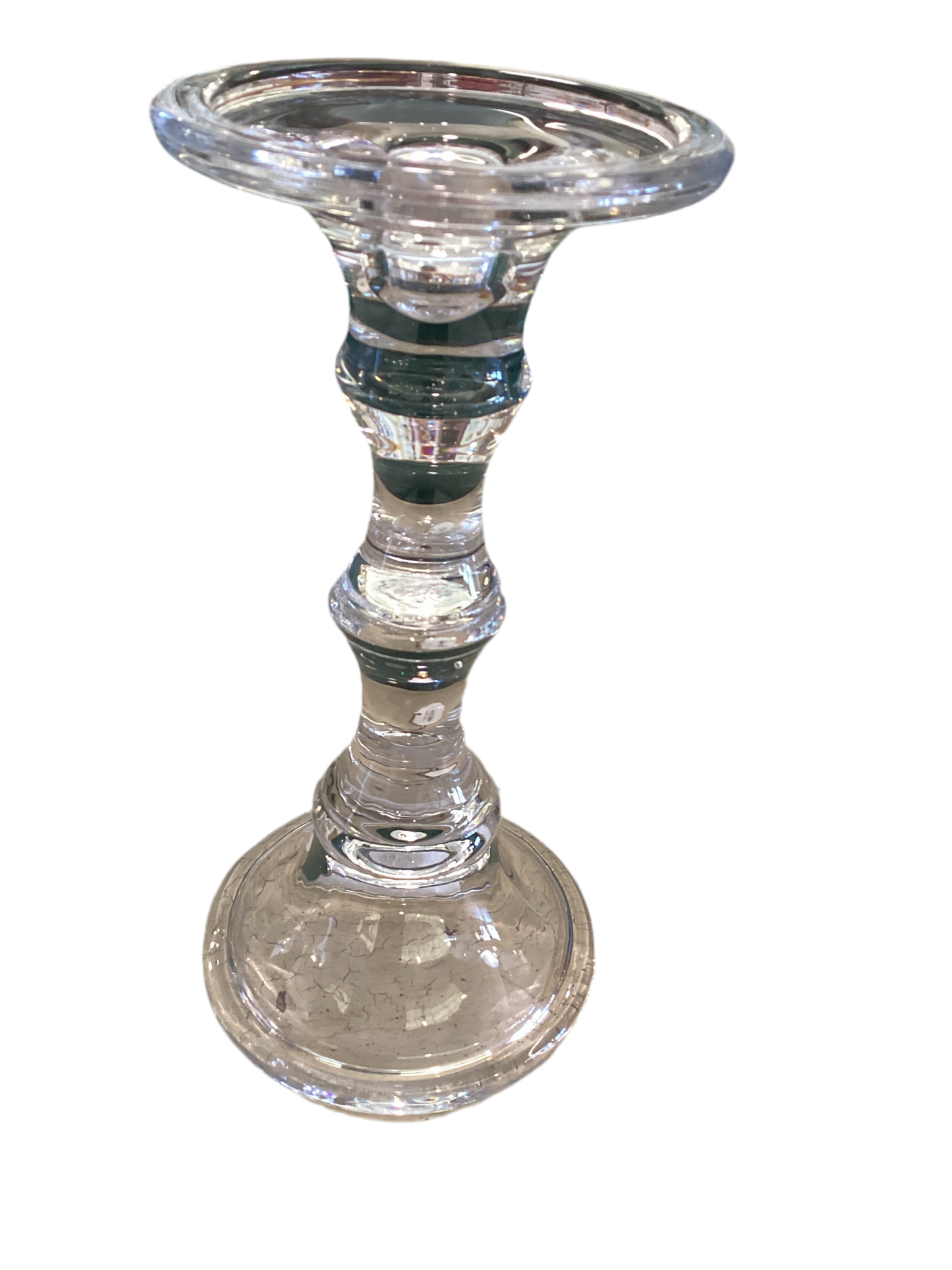 SHORT GLASS CANDLE HOLDER 9.25"