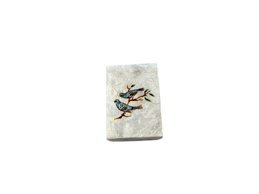CAPIZ RECTANGULAR BOX BIRD