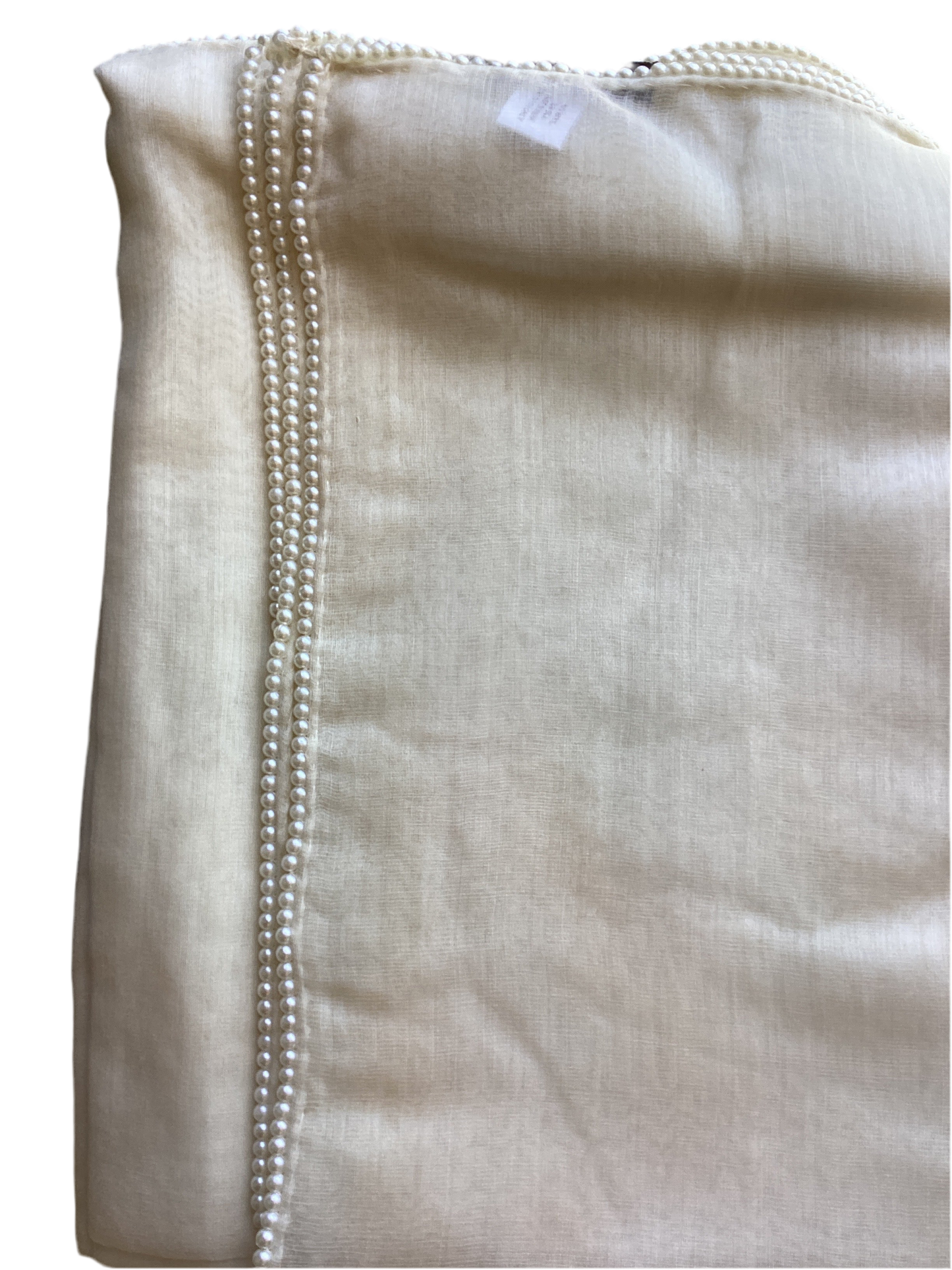 PRINCESS SCARF IVORY PEARL TRIM