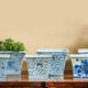 Square Flared Planter - Blue and White Mix