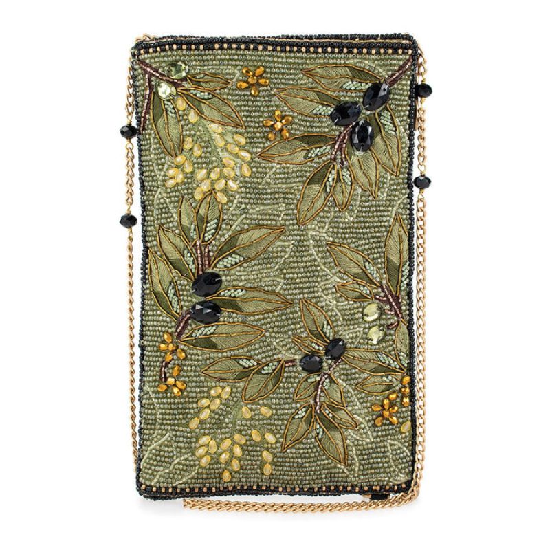 Mary Frances Olive Branch Beaded Crossbody Phone Bag