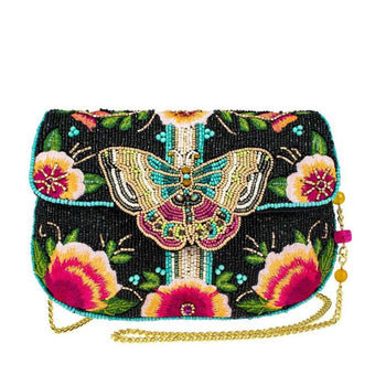 compare product Mary Frances Dream Chaser Black Crossbody Clutch