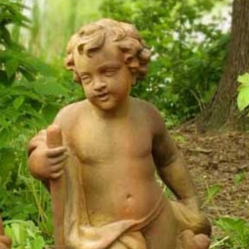 Harvest Cherub With Basket Statue