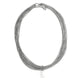 Silver Piano Wire Necklace with Single White Pearl