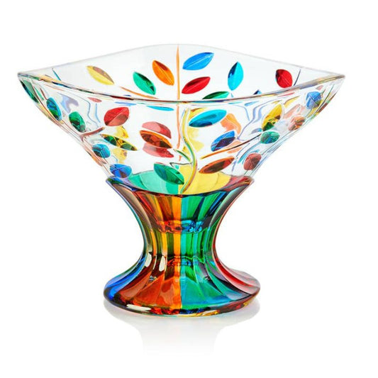 Tree of Life 9" Pedestal Bowl - Venetian Glass