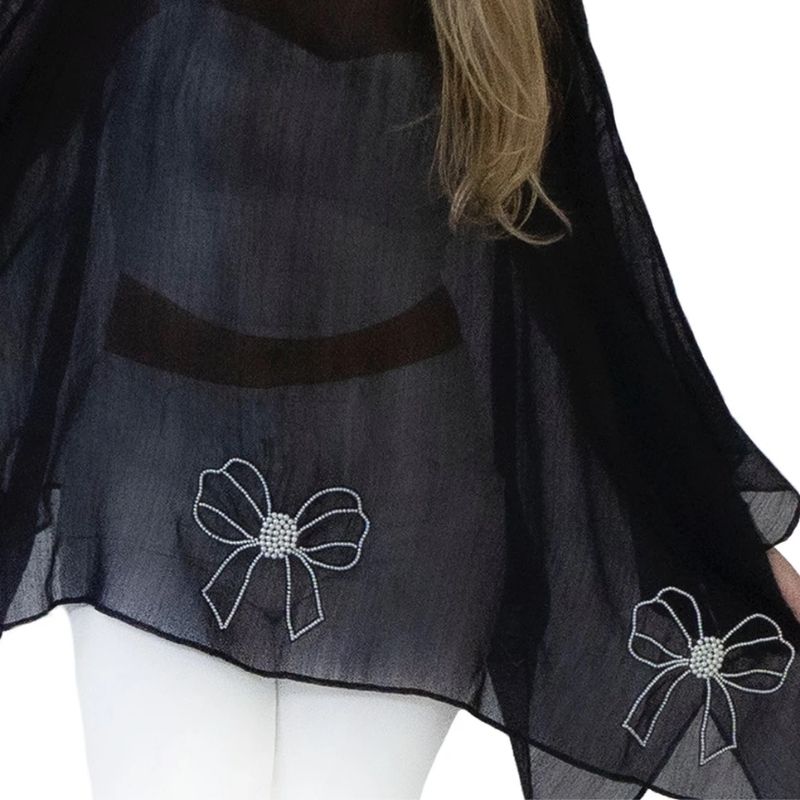 Fifth Avenue Pearl Embroidered Poncho Scarf