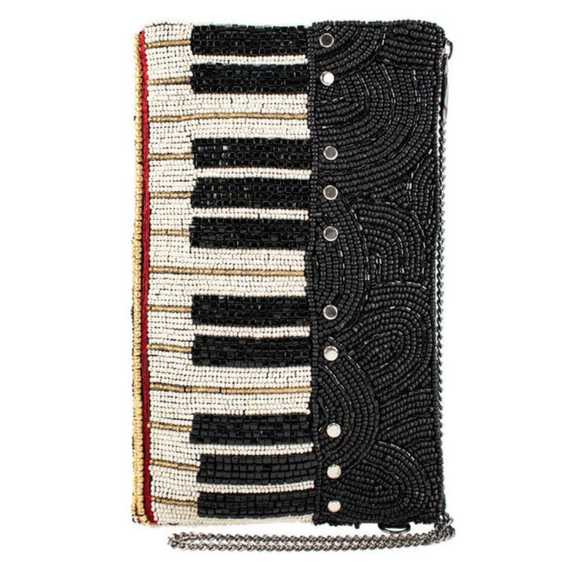 Mary Frances Keys to My Heart Beaded Crossbody Phone Bag