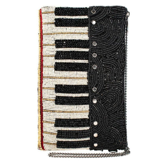 Mary Frances Keys to My Heart Beaded Crossbody Phone Bag