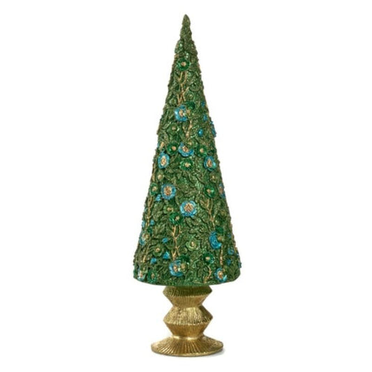 Floral Bloom Cone Tree 9"