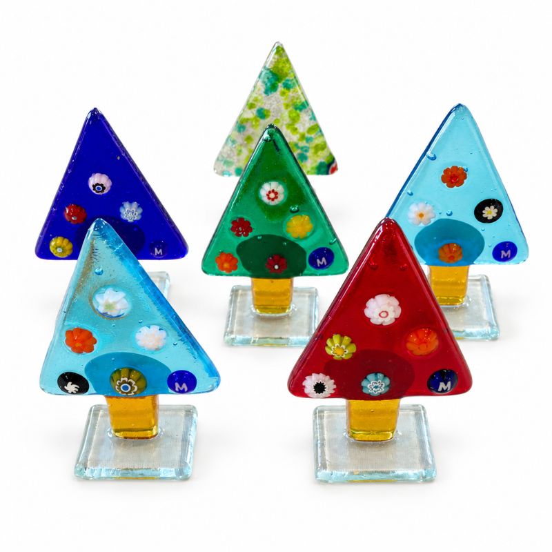 Mini Murano Glass Christmas Tree Figurine – Assorted