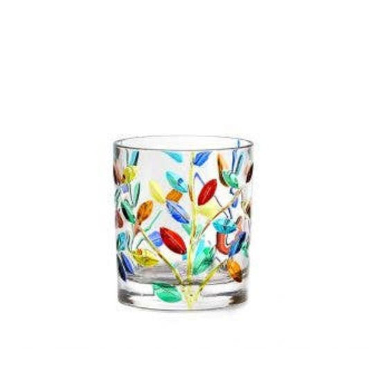 Tree of Life Whiskey Rocks Glass - Venetian Glass