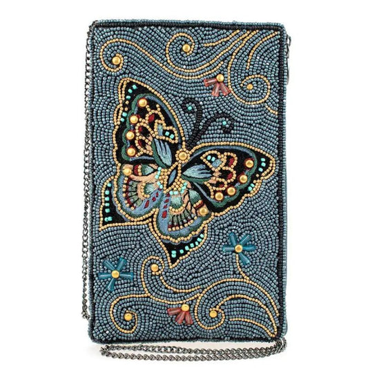 Mary Frances Mariposa Butterfly Beaded Crossbody Phone Bag