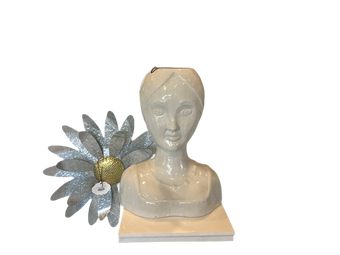 compare product VASE FEMALE HEAD WHITE