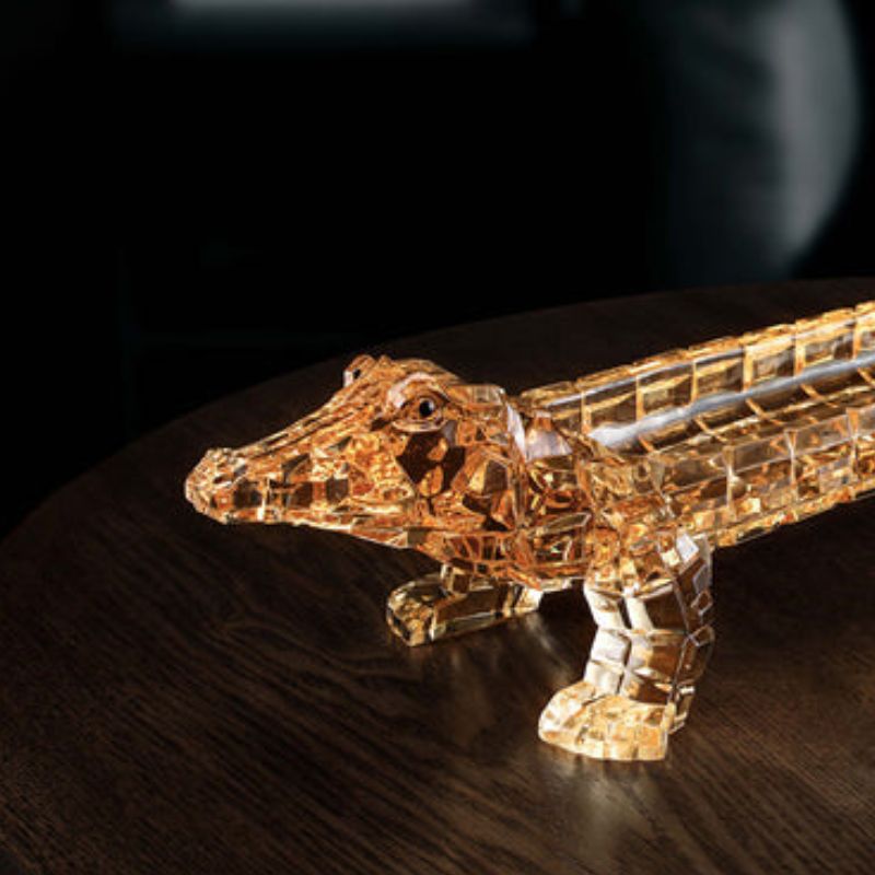 Crocodile Amber Acrylic Serving Dish