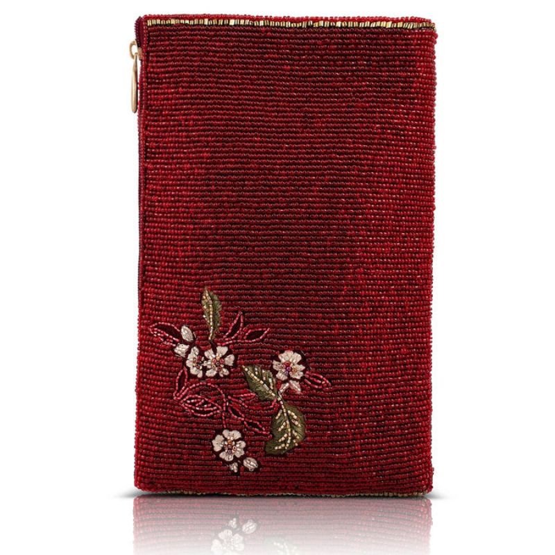 MARY FRANCES 赤 リップビーズパーティーバッグ　メアリーフランシス Mary Frances Eastern Bloom Beaded Phone Crossbody | The Idea Shops
