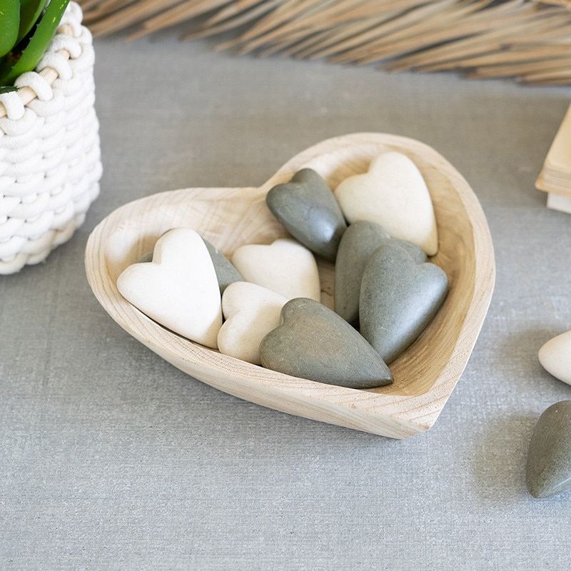 Hand-Carved Wood Heart Bowl
