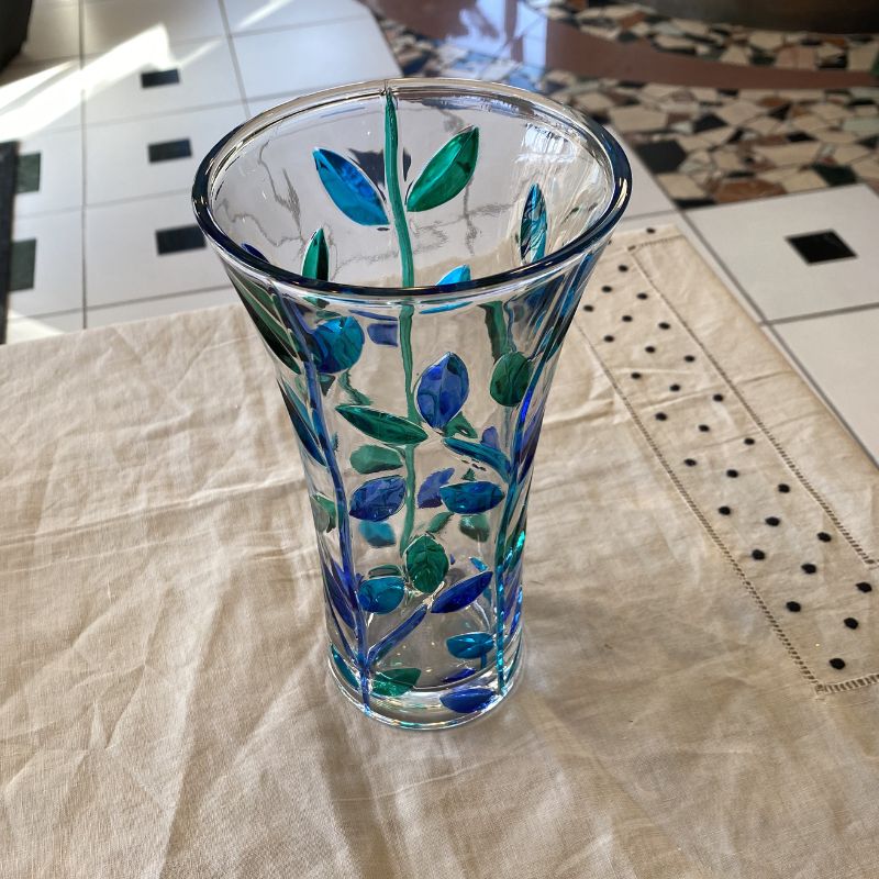 Tree of Life 12" Vase Aqua - Venetian Glass