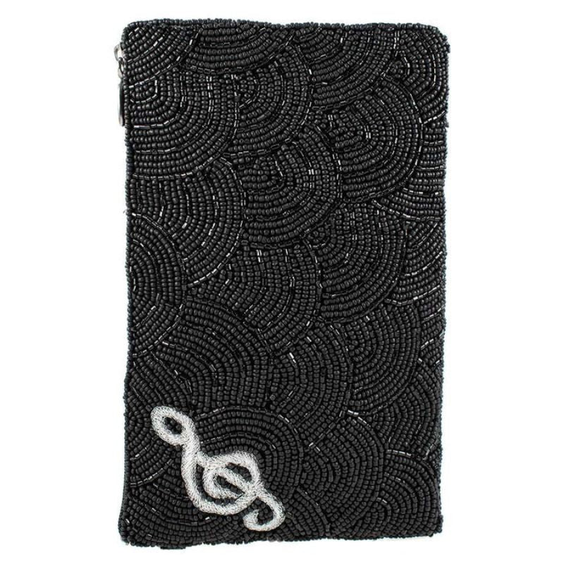 Mary Frances Keys to My Heart Beaded Crossbody Phone Bag