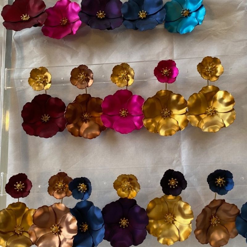 Multicolor Flower Drop Earrings