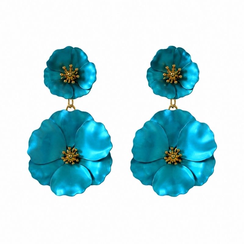 Multicolor Flower Drop Earrings