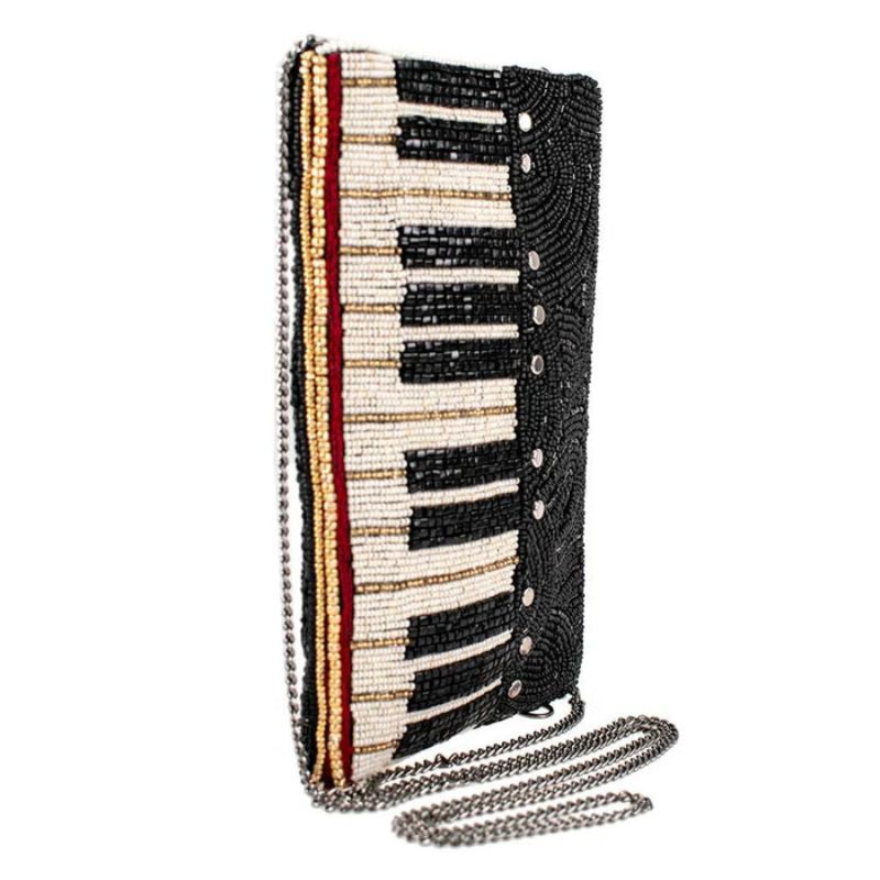 Mary Frances Keys to My Heart Beaded Crossbody Phone Bag