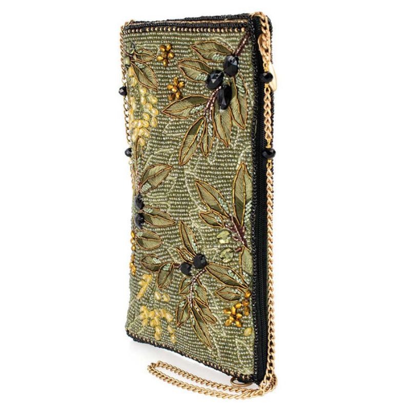 Mary Frances Olive Branch Beaded Crossbody Phone Bag