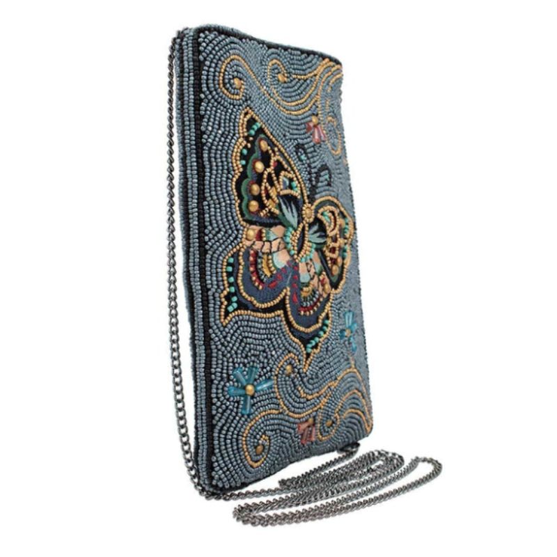 Mary Frances Mariposa Butterfly Beaded Crossbody Phone Bag