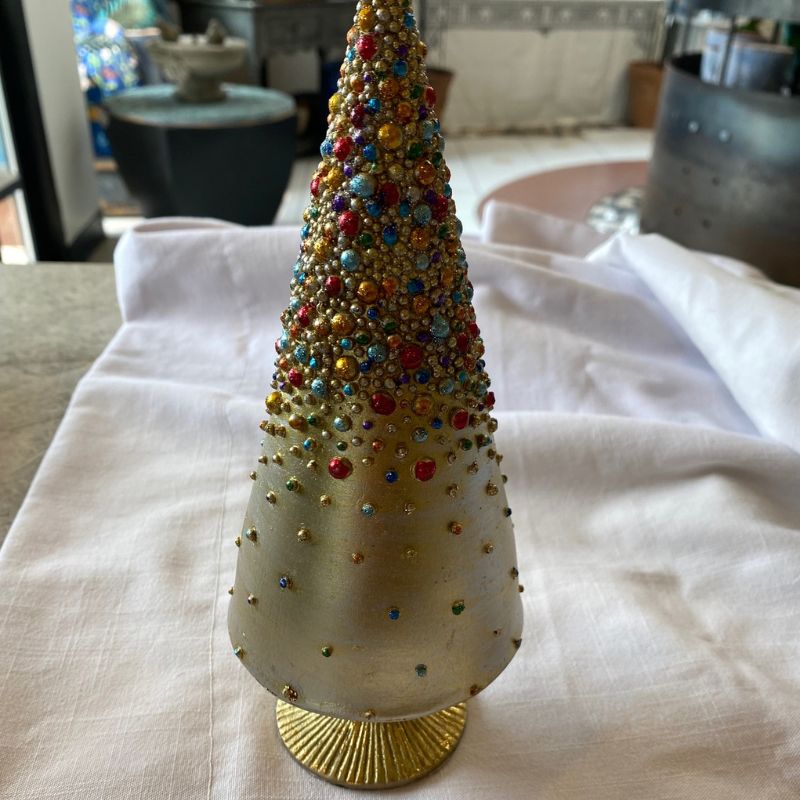 Bedazzled Cone Tree (Prism) 9"