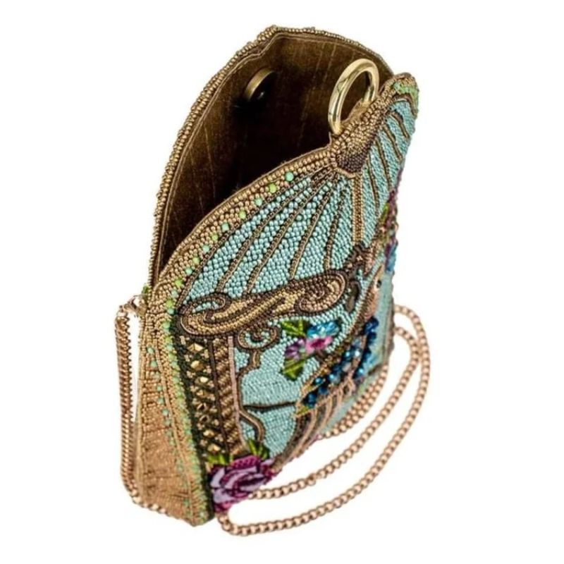 Mary Frances Pretty Parrot Beaded Crossbody Handbag