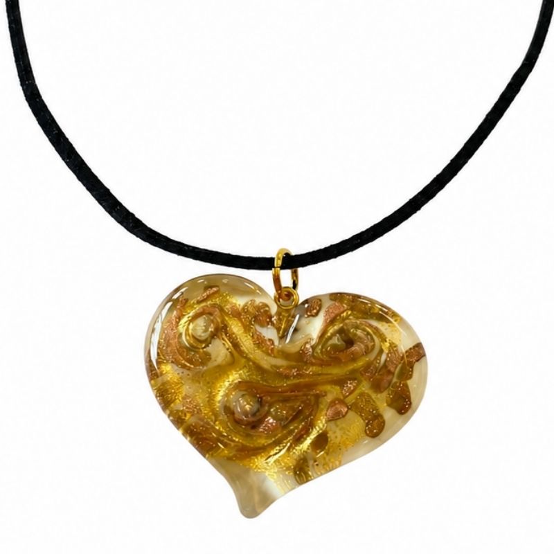 Italian Murano Glass Heart Pendant