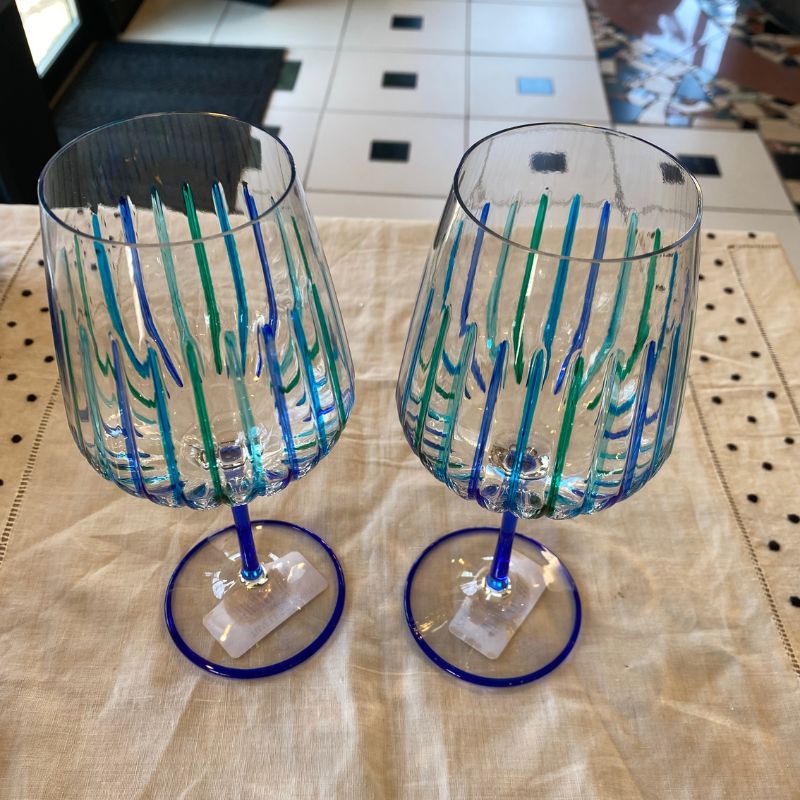 Timeless Aqua Spritz Glass - Venetian Glass