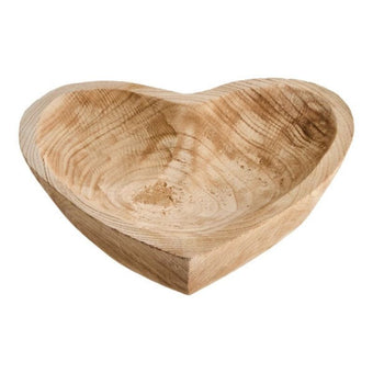 compare product Hand-Carved Wood Heart Bowl