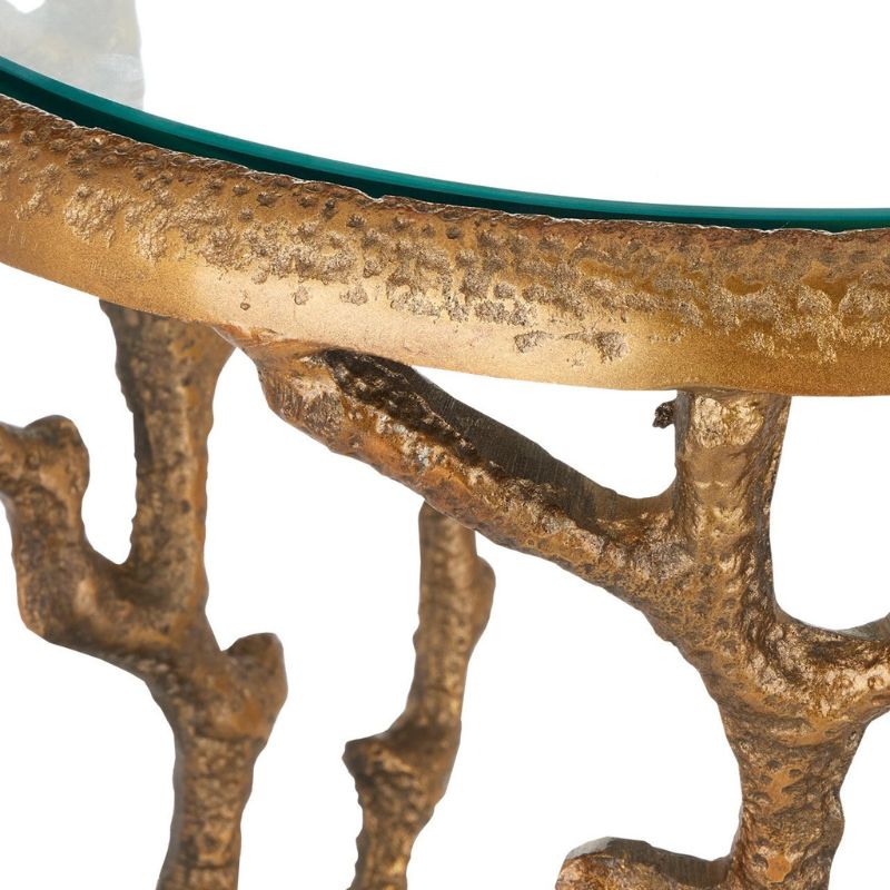Coral Brass Accent Table