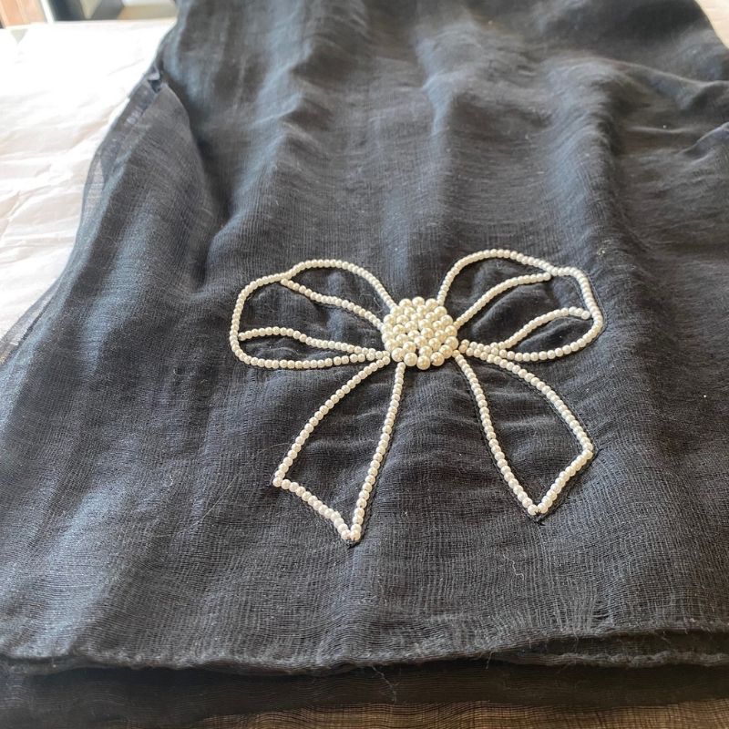Fifth Avenue Pearl Embroidered Poncho Scarf