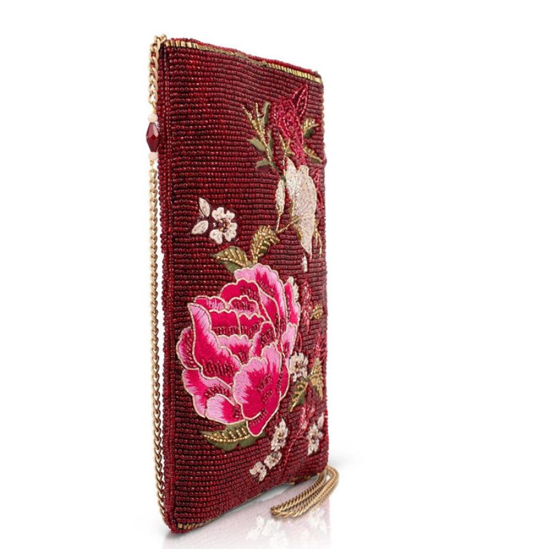 Mary Frances Eastern Bloom Beaded Crossbody Phone Bag