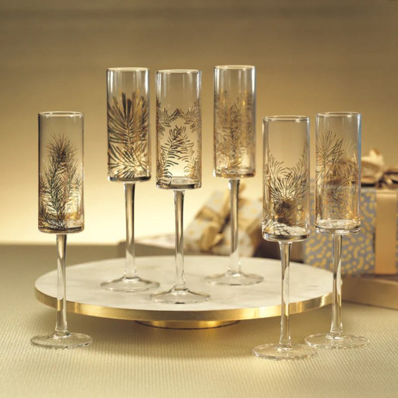 Golden Fir Champagne Flute