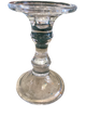 SHORT GLASS CANDLE HOLDER 7"