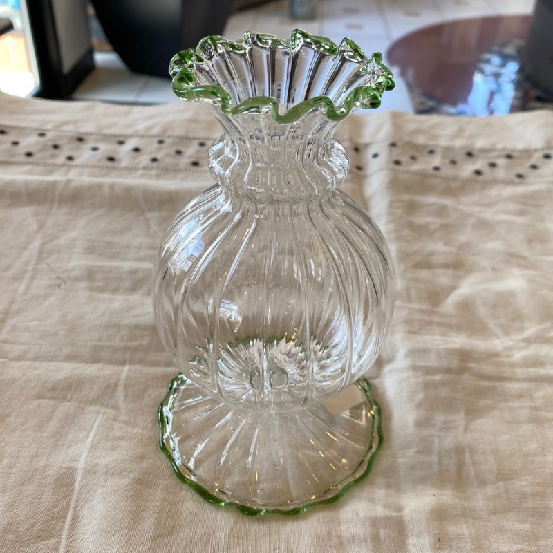 Miss Annie Bud Vase, Green Trim