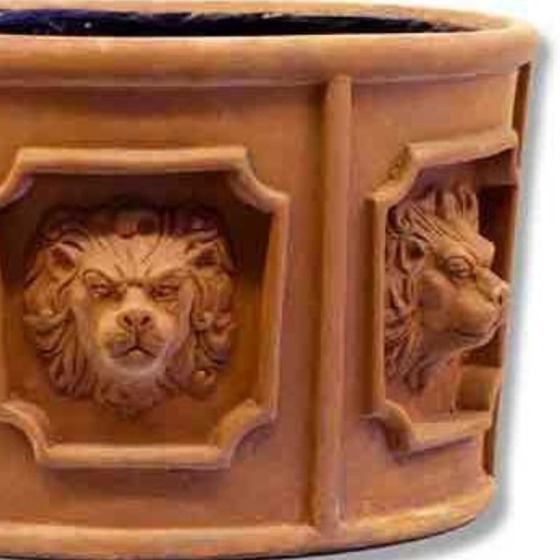 Five Lion Head Urn Planter