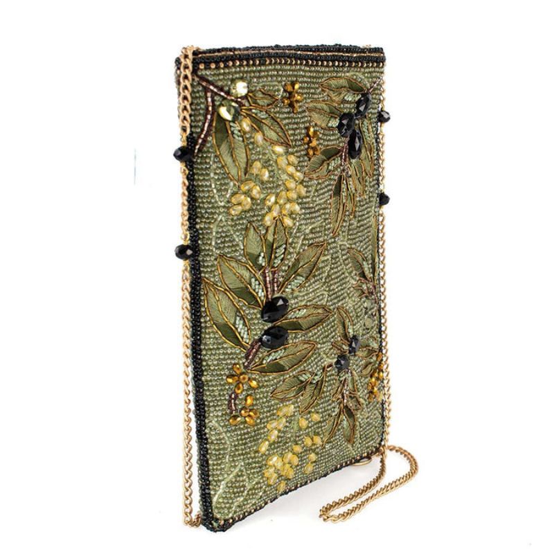 Mary Frances Olive Branch Beaded Crossbody Phone Bag