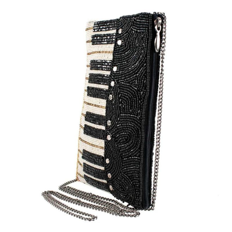 Mary Frances Keys to My Heart Beaded Crossbody Phone Bag
