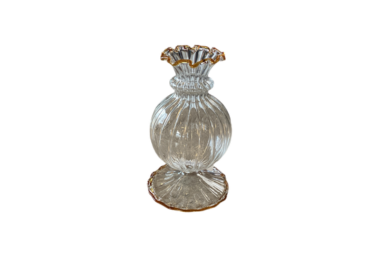 BUD VASE AMBER TRIM MISS ANN